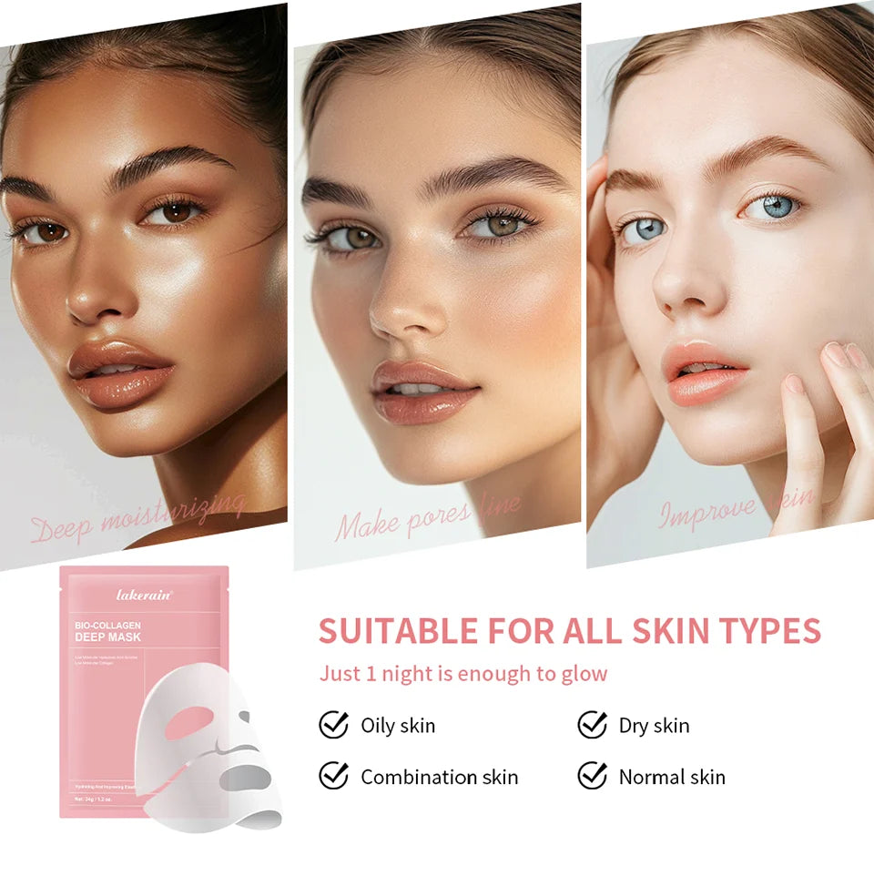 Máscara Facial de Hidrogel Bio-Colágeno – Renovação Profunda e Hidratação Intensa Durante a Noite