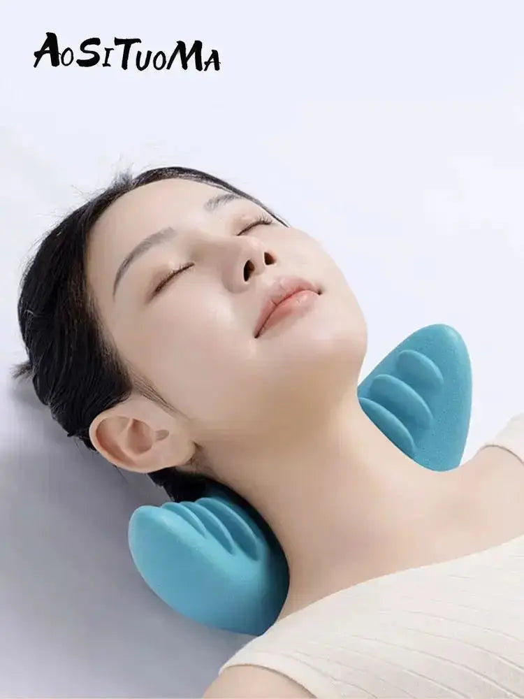 Travesseiro de Tração Cervical – Relaxador Muscular e Massageador para Pescoço, Ombro e Coluna