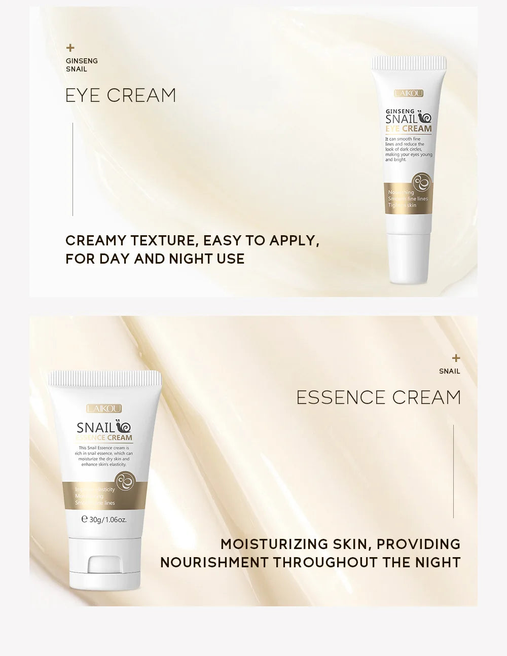 Kit de Cuidados Faciais LAIKOU 3 peças – Vitamina C 24K Golden Sakura