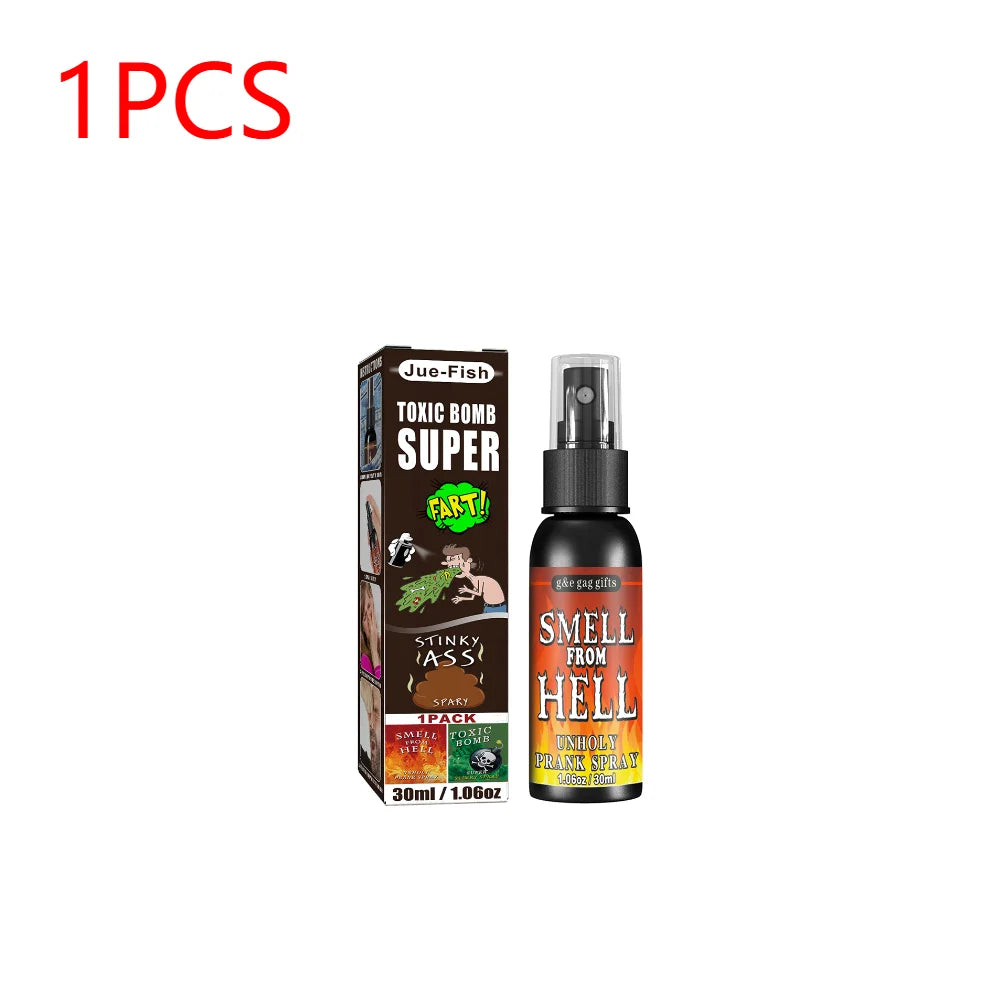 Plastic Gag Spray Can para adultos e crianças, não tóxico, brinquedos engraçados, fedido, brincadeira, festa de Halloween, 30ml