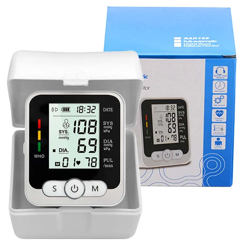 Monitor de Pressão Arterial de Pulso Digital – Medidor com Tela LCD, Frequência Cardíaca e Pulso | Portátil e Fácil de Usar