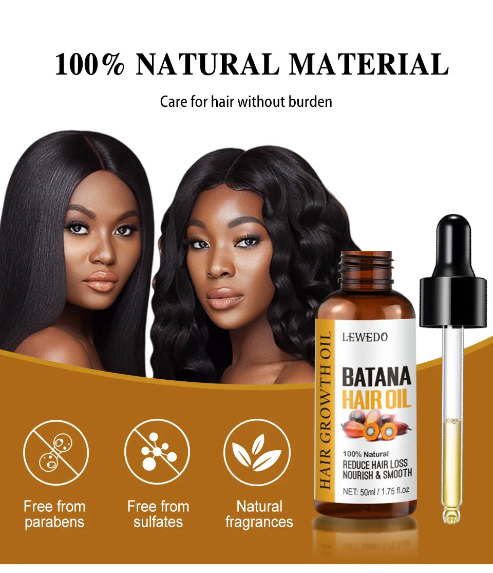 Lewedo Naturals Óleo de Batana Puro – Crescimento Rápido e Cuidado Saudável para Cabelos Masculinos e Femininos