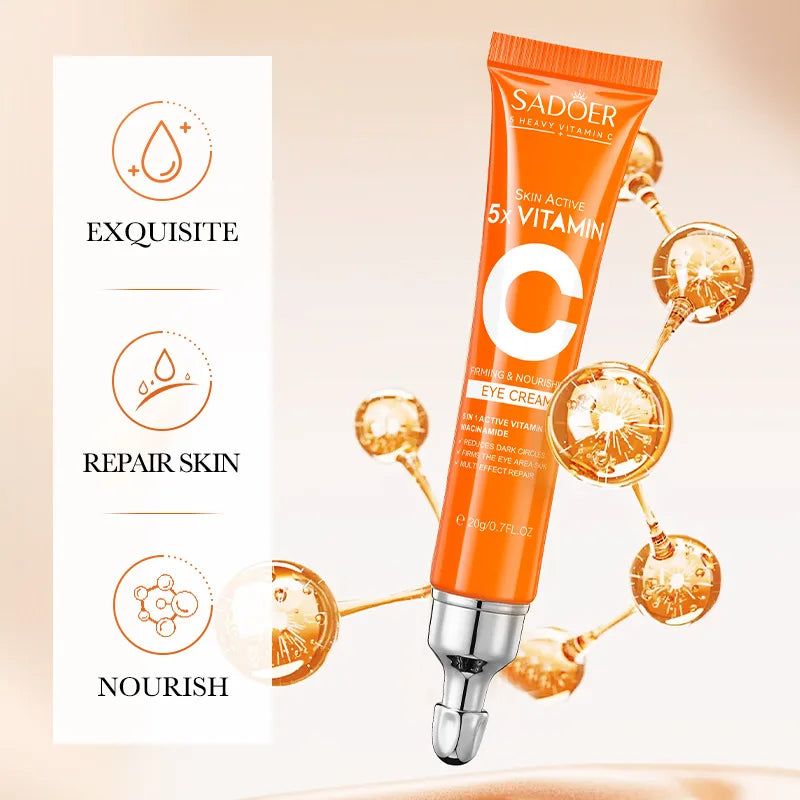 SADOER Creme para Olhos Vitamina C – Antiolheiras e Refirmante
