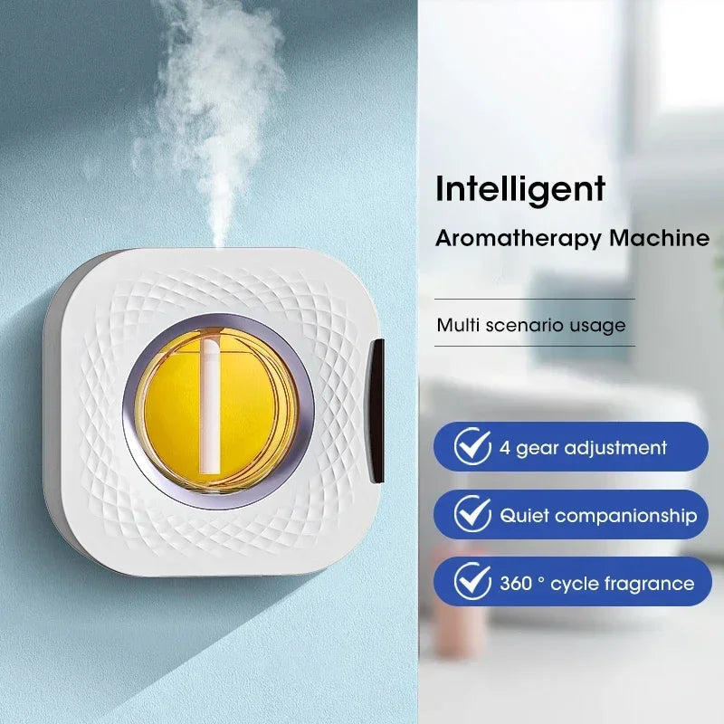 Difusor de Aroma Inteligente com Display Digital – Purificador de Ar com 4 Níveis de Intensidade | Para Óleos Essenciais | USB, Mesa ou Parede