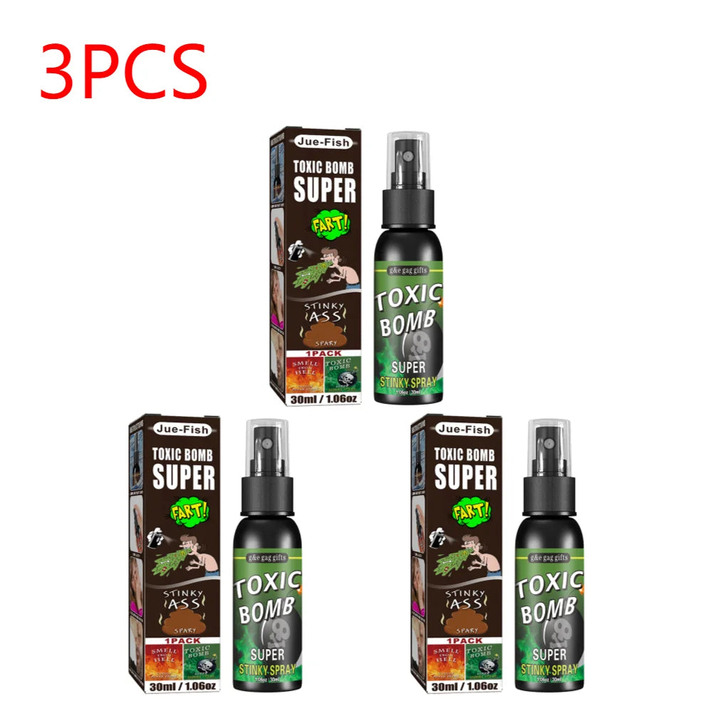 Plastic Gag Spray Can para adultos e crianças, não tóxico, brinquedos engraçados, fedido, brincadeira, festa de Halloween, 30ml