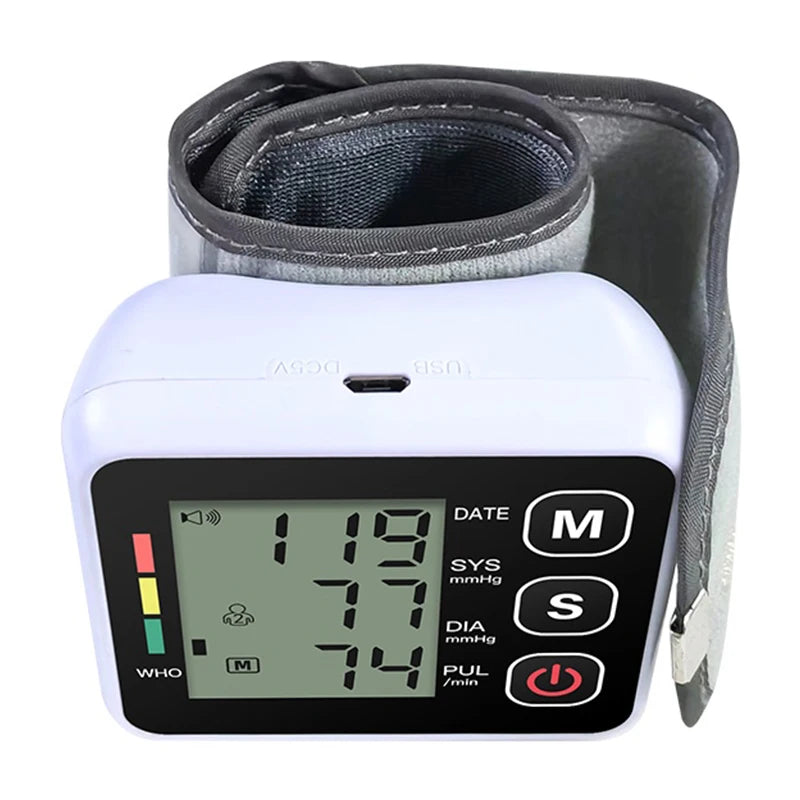 Monitor de Pressão Arterial de Pulso Digital – Medidor com Tela LCD, Frequência Cardíaca e Pulso | Portátil e Fácil de Usar