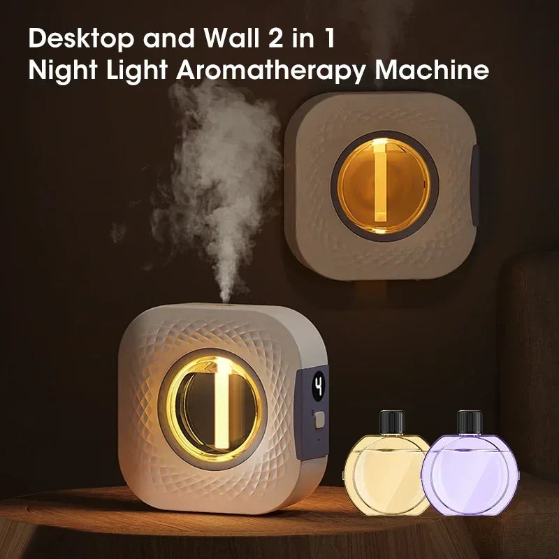 Difusor de Aroma Inteligente com Display Digital – Purificador de Ar com 4 Níveis de Intensidade | Para Óleos Essenciais | USB, Mesa ou Parede