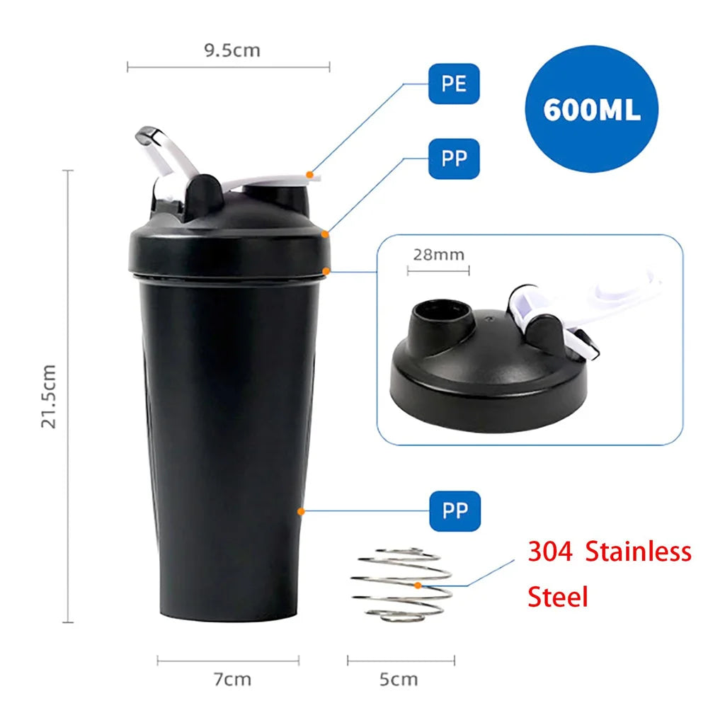 Shaker Garrafa 600ml – Praticidade e Performance para Sua Rotina Fitness