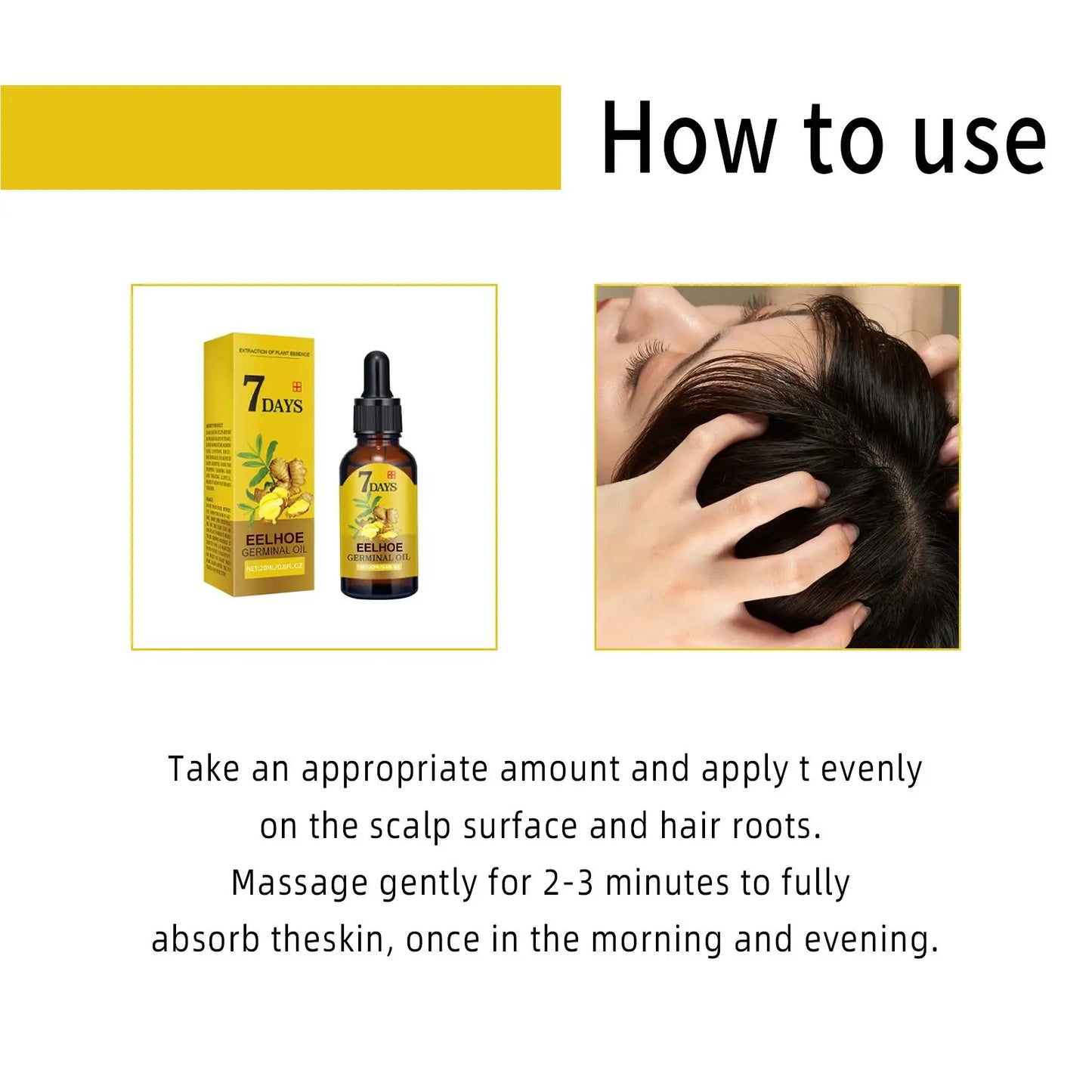 Óleo de Gengibre para Cuidados com o Cabelo – Tratamento Fortalecedor do Couro Cabeludo e Raízes