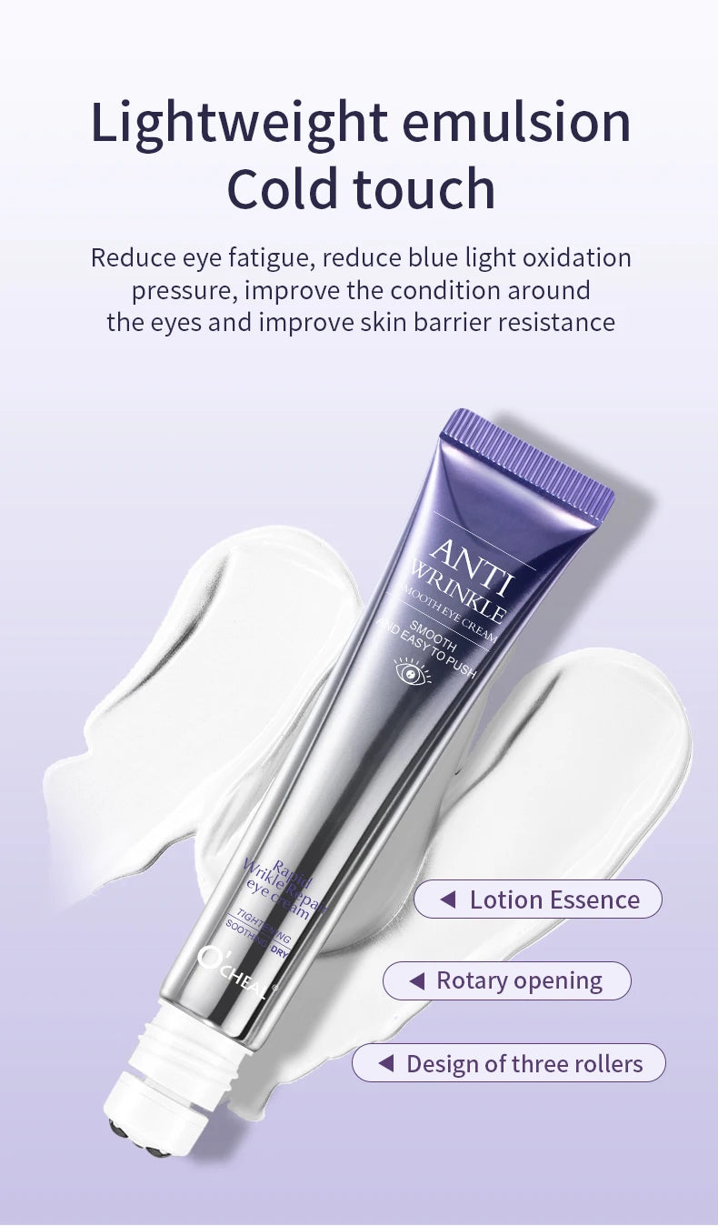 O'CHEAL Creme para Olhos com Massageador – Anti-Rugas, Anti-Olheiras e Anti-Bolsas, Hidratante com Ácido Hialurônico