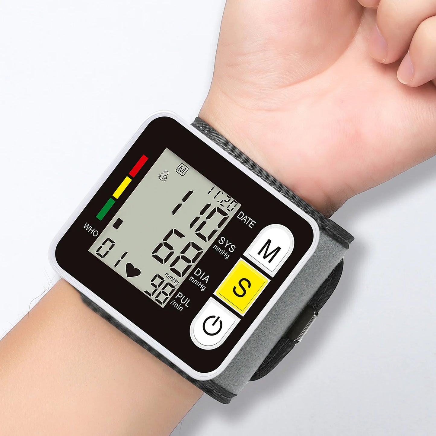 Monitor de Pressão Arterial de Pulso Digital – Medidor com Tela LCD, Frequência Cardíaca e Pulso | Portátil e Fácil de Usar