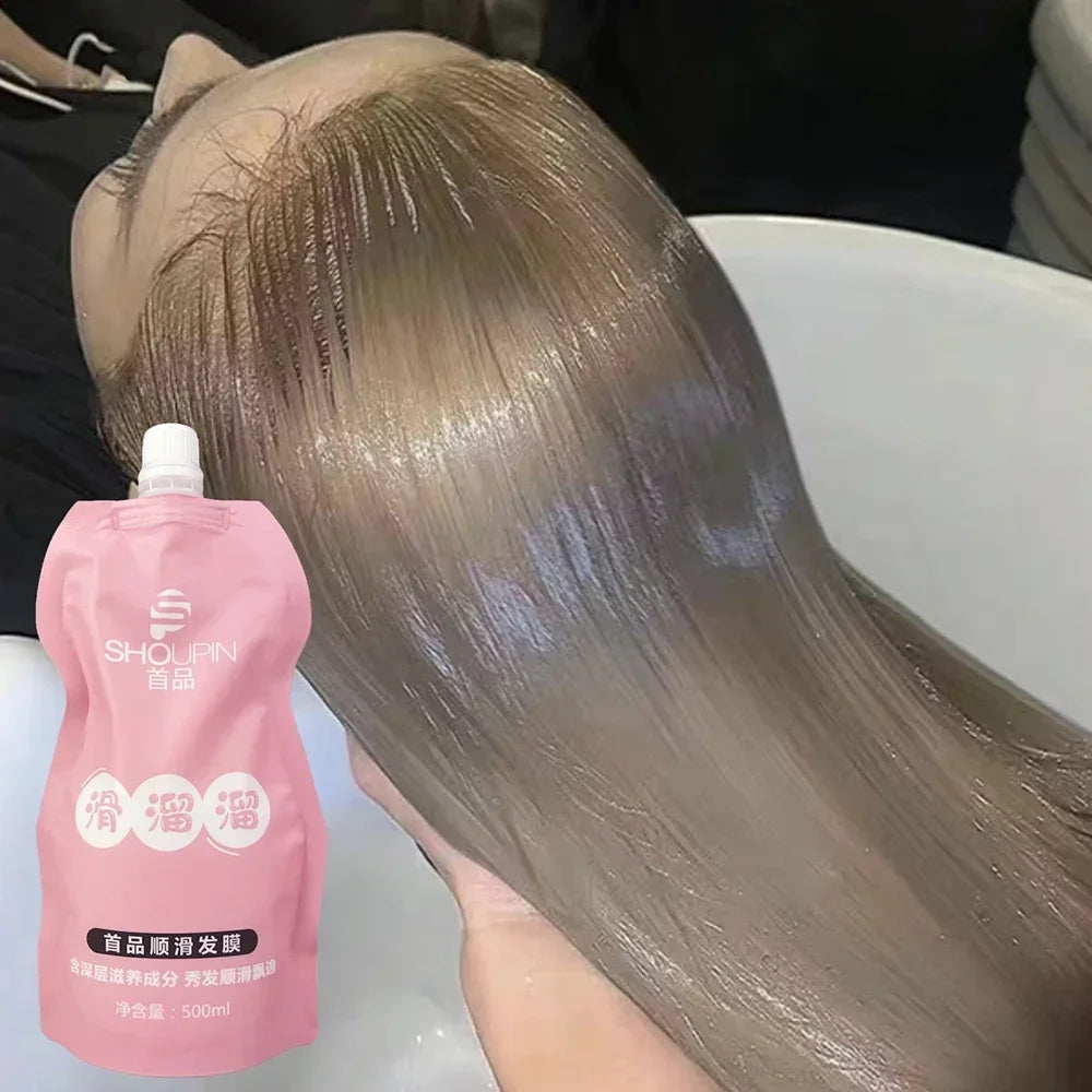 Máscara de Cabelos com Queratina – Reparação Rápida de Danos e Hidratação para Cabelos Crespos e Secos