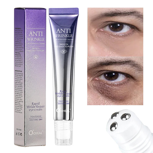 O'CHEAL Creme para Olhos com Massageador – Anti-Rugas, Anti-Olheiras e Anti-Bolsas, Hidratante com Ácido Hialurônico