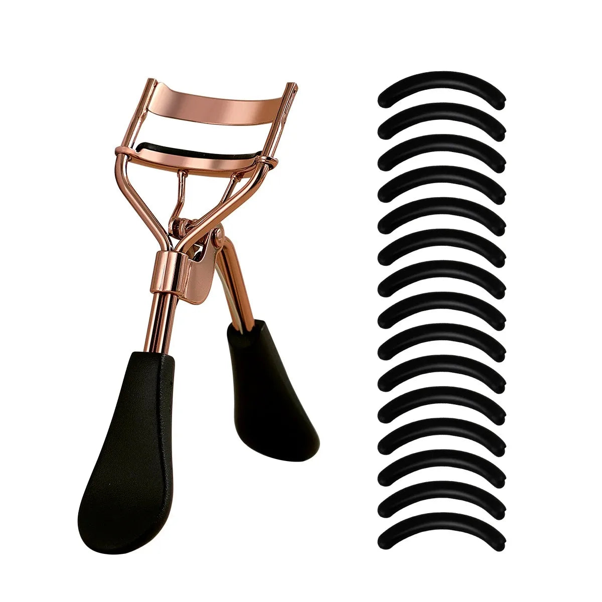 Modelador de cílios portátil com 15 almofadas de silicone e modelador de cílios em aço inoxidável, usado para extensão de cílios e ferramentas de ondulação