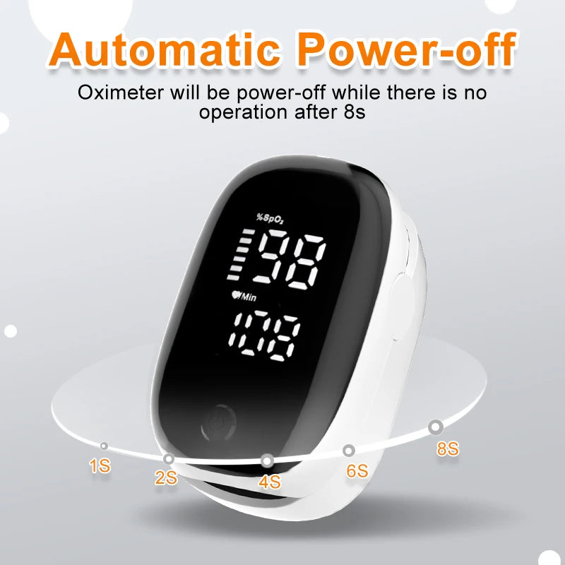 🩺 Oxímetro de Pulso Portátil – Medidor de Saturação de Oxigênio (SpO2) e Frequência Cardíaca com Display LED | Uso na Ponta do Dedo