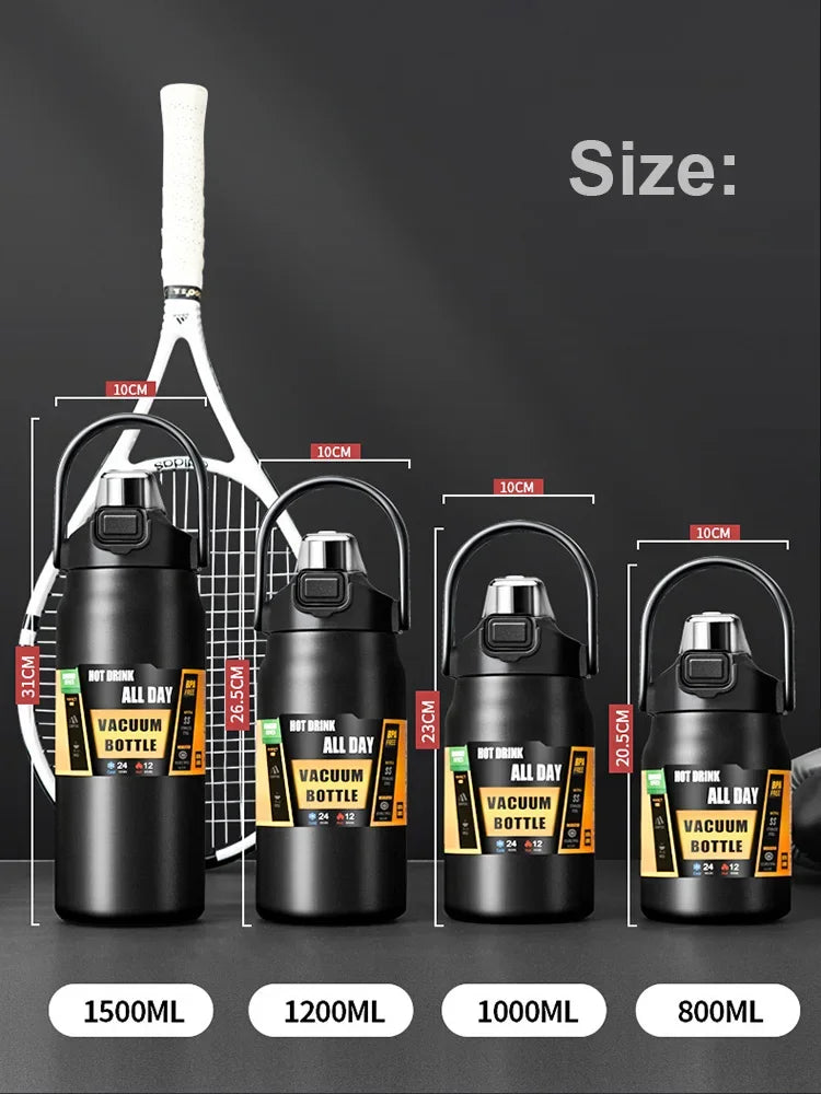 🥤 Garrafa Térmica Portátil em Aço Inoxidável 304 – Isolamento a Vácuo para Bebidas Frias e Quentes com Canudo | Ideal para Esportes e Viagens