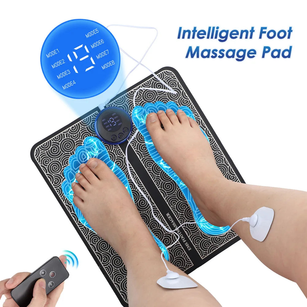 Massageador Elétrico de Pés EMS – Alívio de Dores, Estímulo Muscular e Melhora da Circulação