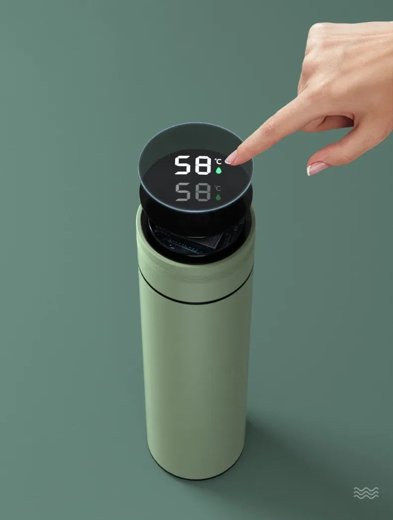 🧊 Garrafa Térmica Inteligente 500ml com Display de Temperatura | Aço Inoxidável 304 | Copo Isolado a Vácuo para Café, Chá e Viagem – Presente Ideal para o Dia dos Pais