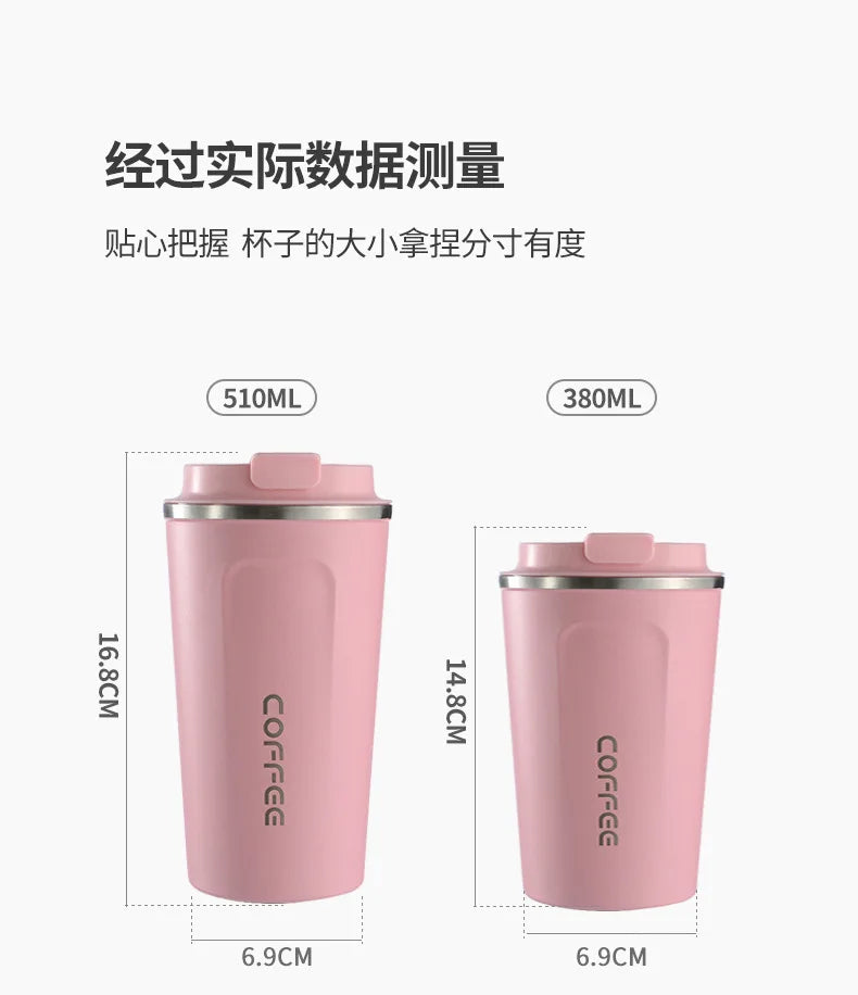 ☕ Caneca Térmica de Café em Aço Inoxidável – 380ml ou 510ml | Copo com Display Digital de Temperatura | Garrafa Térmica Isolada para Bebidas Quentes e Frias