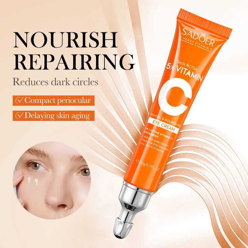 SADOER Creme para Olhos Vitamina C – Antiolheiras e Refirmante