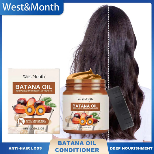 Condicionador de óleo de batana do mês ocidental, cuidados naturais, hidratante, evita perda de cabelo e quebra de cabelo, melhora a qualidade do cabelo, suave e suave