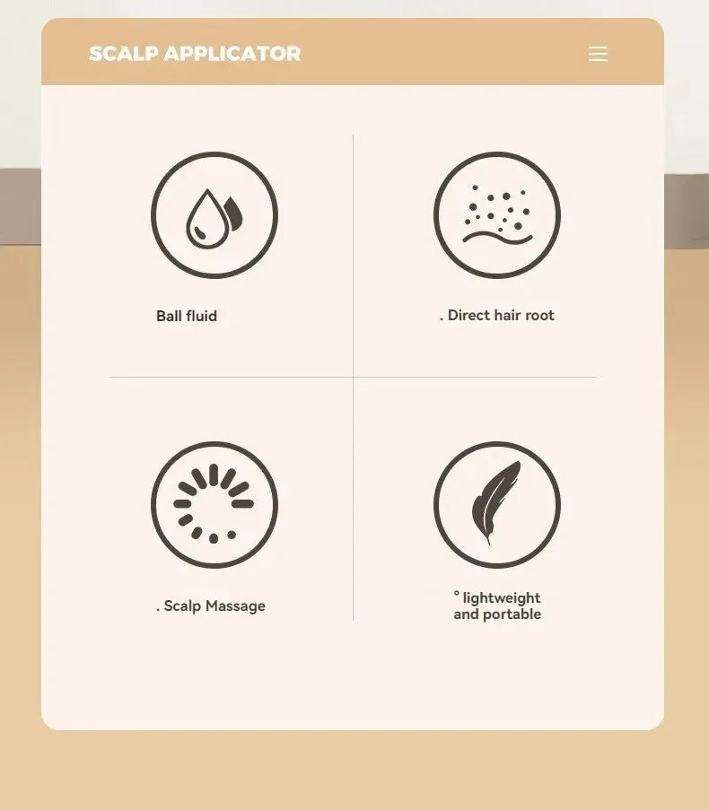 Aplicador de couro cabeludo, solução para recrescimento e estilo de cabelo, pente guia, cabeça hexagonal, bola de rolo de óleo, pente de massagem, ferramentas de relaxamento