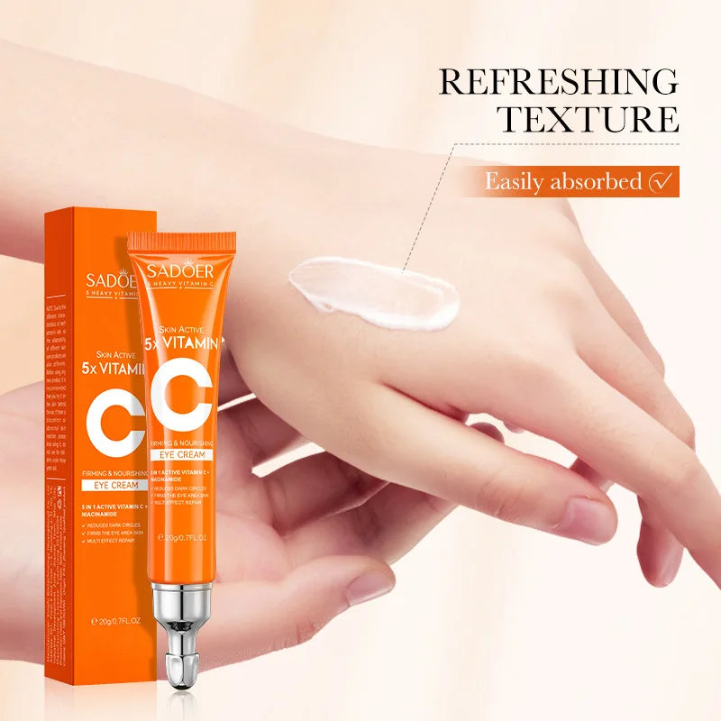 SADOER Creme para Olhos Vitamina C – Antiolheiras e Refirmante
