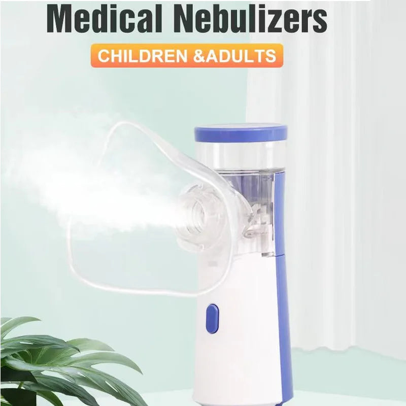 Nebulizador Médico Portátil de Malha Silenciosa – Inalador para Asma, Crianças e Adultos | Mini Atomizador USB com Umidificação