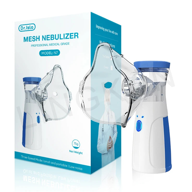 Nebulizador Médico Portátil de Malha Silenciosa – Inalador para Asma, Crianças e Adultos | Mini Atomizador USB com Umidificação