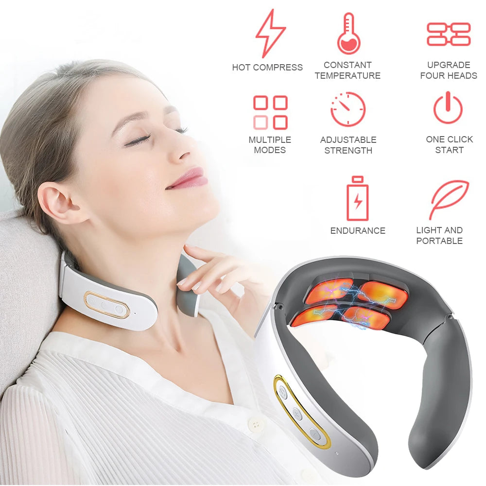 Massageador Elétrico para Pulso, Pescoço e Ombro – Alívio de Dores e Relaxamento
