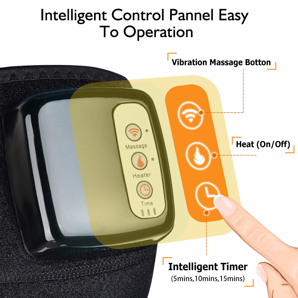 Massageador elétrico de joelho com aquecimento infravermelho, envoltório para cotovelo, suporte para articulação, terapia de vibração, máquina de fisioterapia, alívio da dor