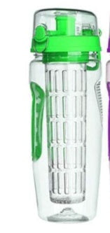 Garrafa de água com infusor de frutas de 32 onças, garrafa de água de frutas sem BPA, garrafa de plástico esportivo com infusor de frutas, coqueteleira e garrafa de água para beber
