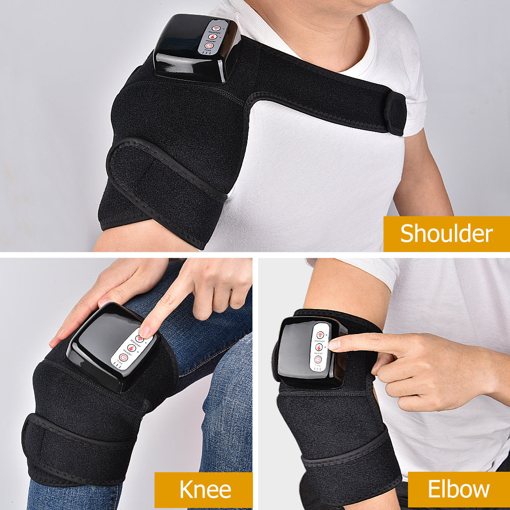 Massageador elétrico de joelho com aquecimento infravermelho, envoltório para cotovelo, suporte para articulação, terapia de vibração, máquina de fisioterapia, alívio da dor